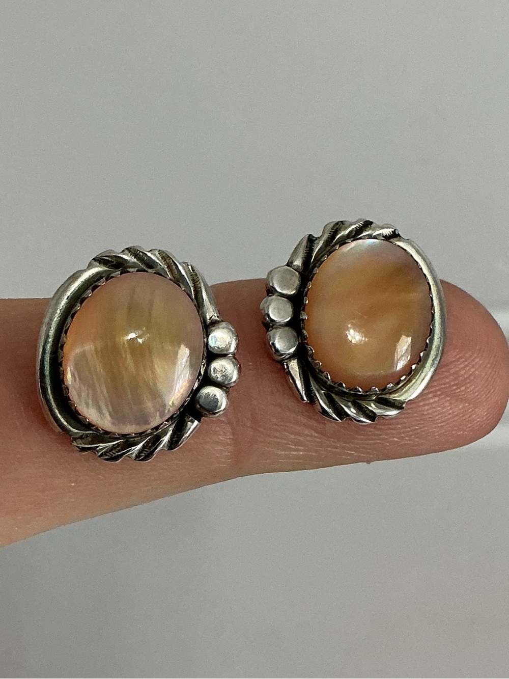 Sterling and MOP Earrings Native Made by Cadman